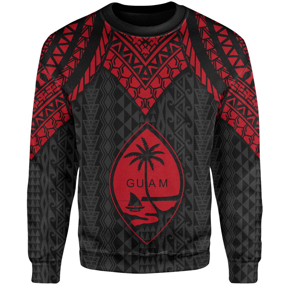 Guam Sweatshirt Polynesian Armor Style Red