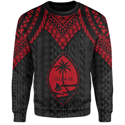Guam Sweatshirt Polynesian Armor Style Red