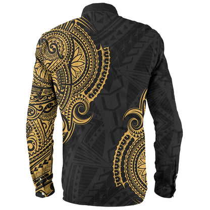 Hawaii Long Sleeve Shirt Tribal Polynesia Half With Seal Kanaka