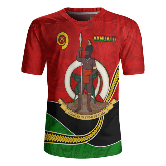 Vanuatu Rugby Jersey Melanesian Spirit Totem Art