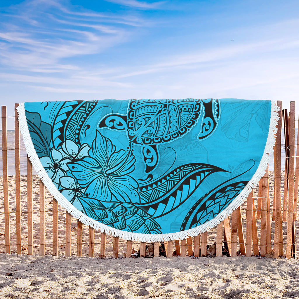 Hawaii Beach Blanket Tribal Turtle And Flowers Island Life