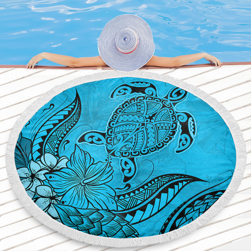 Hawaii Beach Blanket Tribal Turtle And Flowers Island Life