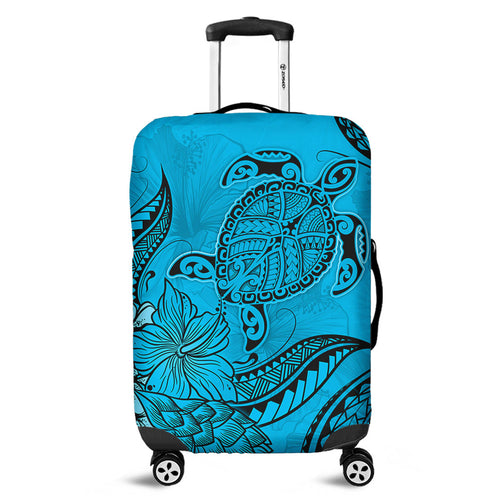 Hawaii Luggage Cover Tribal Turtle And Flowers Island Life