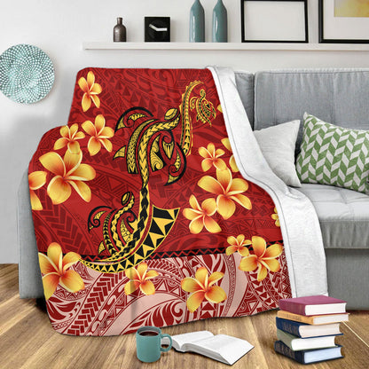 Hawaii Premium Blanket Plumeria Flower Fabric Design