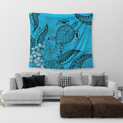 Hawaii Tapestry Tribal Turtle And Flowers Island Life