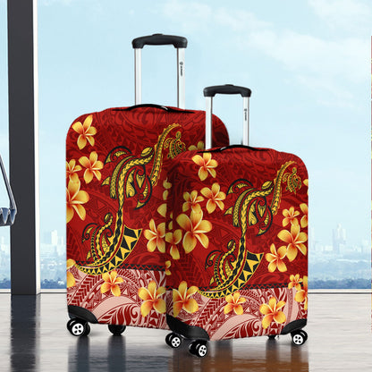 Hawaii Luggage Cover Plumeria Flower Fabric Design