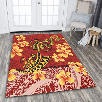 Hawaii Area Rug Plumeria Flower Fabric Design