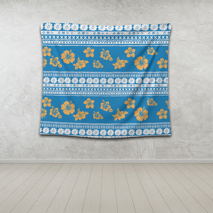 Fiji Tapestry Tapa Flower Fabric Print