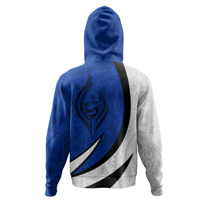 Guam Hoodie Seal And Map Tribal Coconut Tree Pattern Circle Curve
