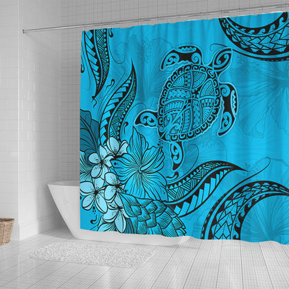 Hawaii Shower Curtain Tribal Turtle And Flowers Island Life