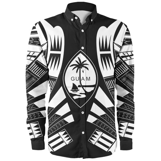 Guam Long Sleeve Shirt Polynesian Tribal Premium Style