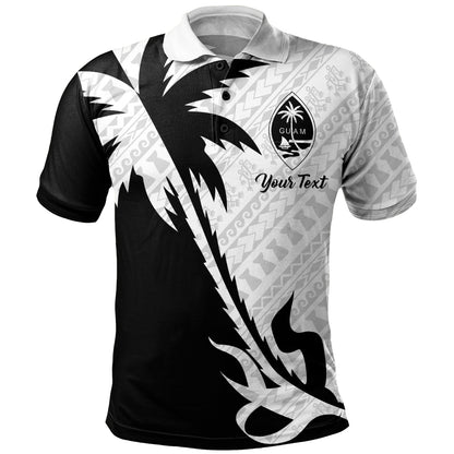 Guam Polo Shirt Custom Tribal Coconut Tree Half Style