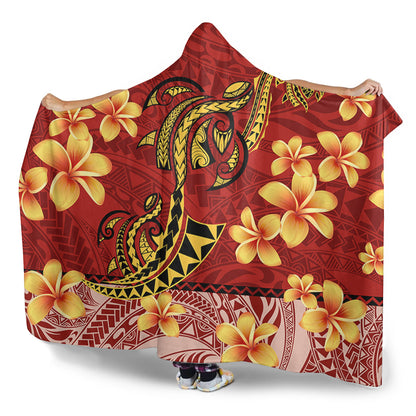 Hawaii Hooded Blanket Plumeria Flower Fabric Design