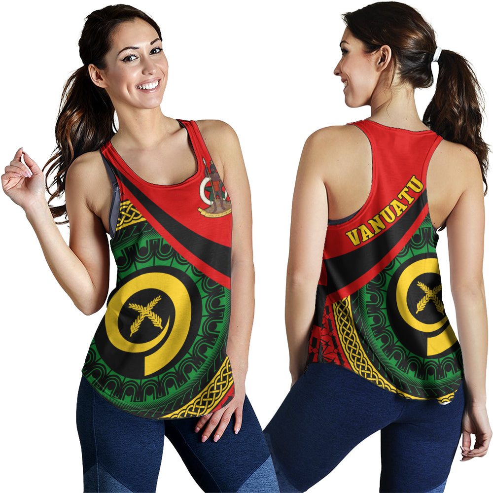 Vanuatu Women Tank Custom Melanesian Tribal Circle Tattoo Style