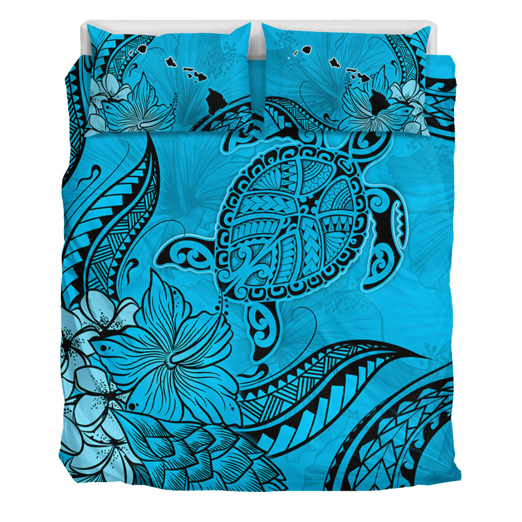 Hawaii Bedding Set Tribal Turtle And Flowers Island Life