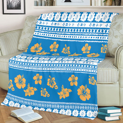 Fiji Premium Blanket Tapa Flower Fabric Print