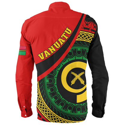 Vanuatu Long Sleeve Shirt Custom Melanesian Tribal Circle Tattoo Style