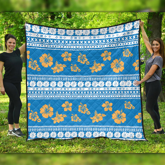 Fiji Premium Quilt Tapa Flower Fabric Print