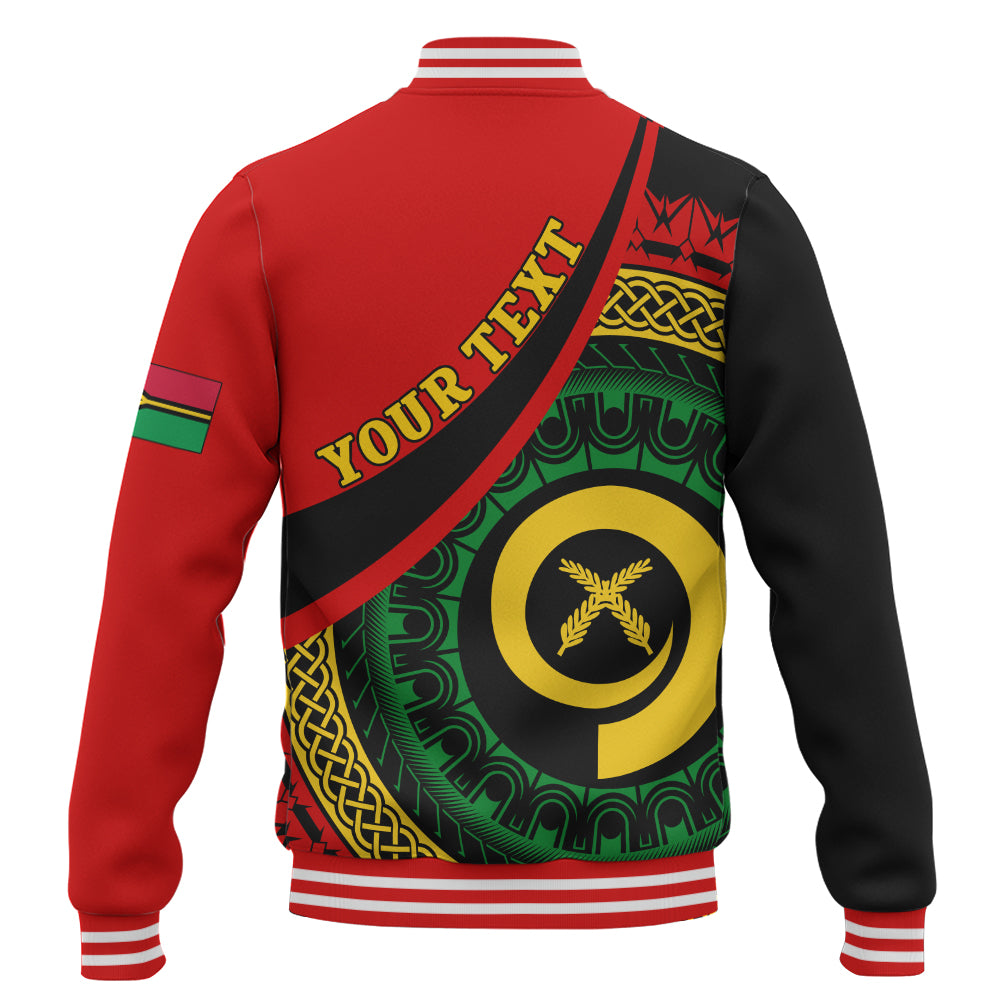 Vanuatu Baseball Jacket Custom Melanesian Tribal Circle Tattoo Style