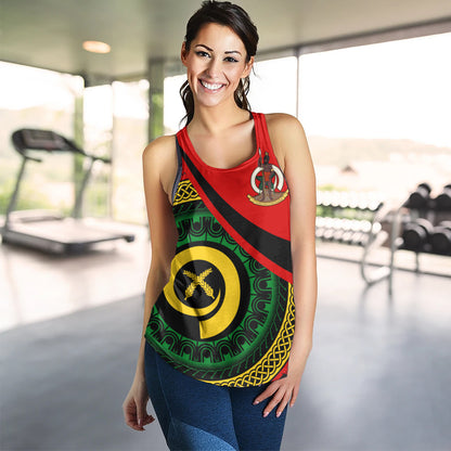 Vanuatu Women Tank Custom Melanesian Tribal Circle Tattoo Style