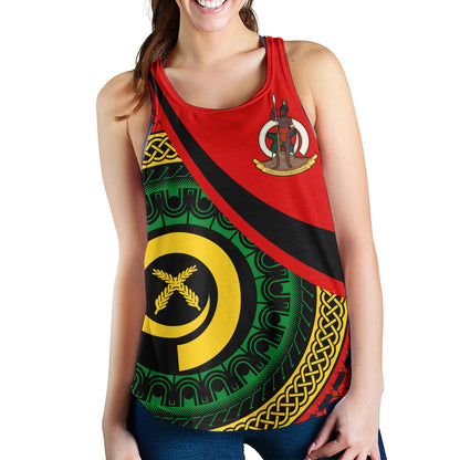 Vanuatu Women Tank Custom Melanesian Tribal Circle Tattoo Style