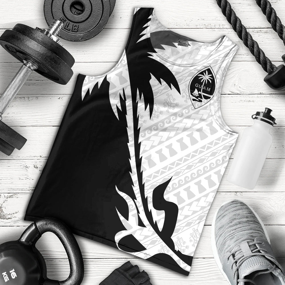 Guam Tank Top Custom Tribal Coconut Tree Half Style