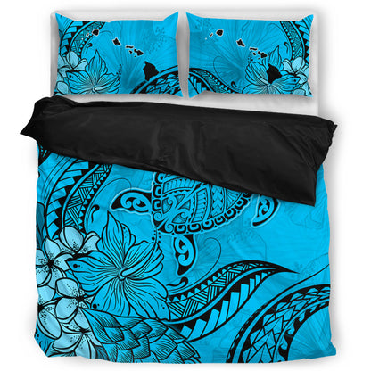 Hawaii Bedding Set Tribal Turtle And Flowers Island Life