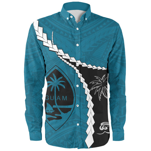 Guam Long Sleeve Shirt Tribal Spirits Coconut Tree
