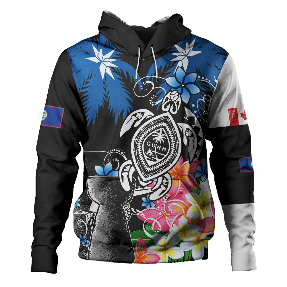 Guam Hoodie Chamorro With Seal Turtle Coconut Tree