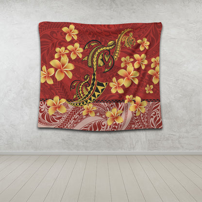 Hawaii Tapestry Plumeria Flower Fabric Design