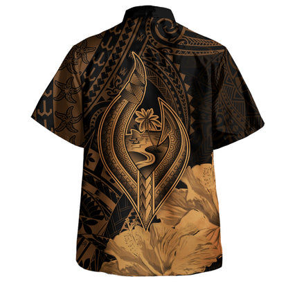 Guam Hawaiian Shirt Tribal Seal Hook Hibiscus Style