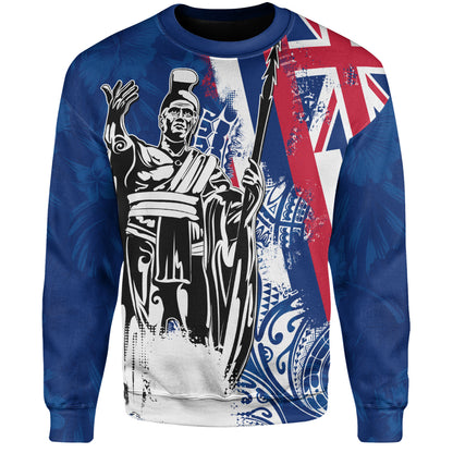 Hawaii Sweatshirt King Kamehameha I Flag Tropical