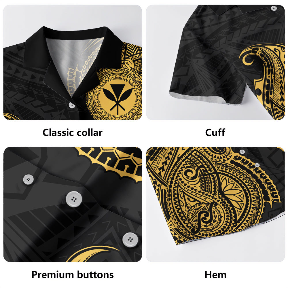 Hawaii Hawaiian Shirt Tribal Polynesia Half With Seal Kanaka