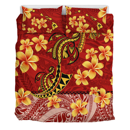 Hawaii Bedding Set Plumeria Flower Fabric Design