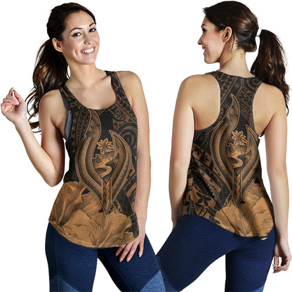 Guam Women Tank Tribal Seal Hook Hibiscus Style