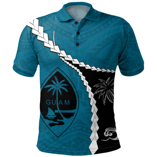Guam Polo Shirt Tribal Spirits Coconut Tree