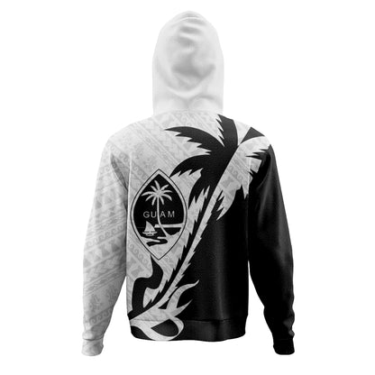 Guam Hoodie Custom Tribal Coconut Tree Half Style
