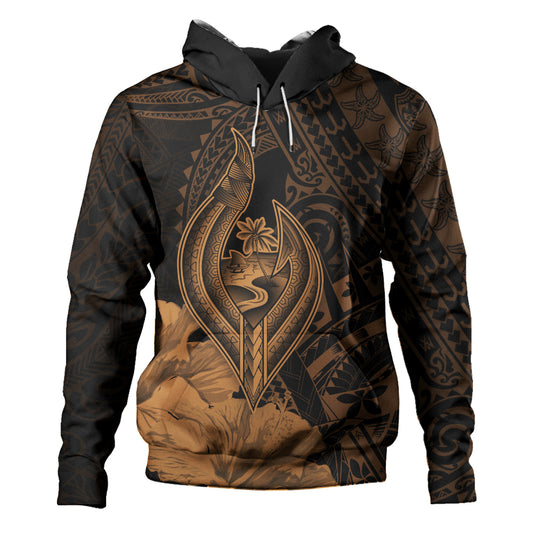 Guam Hoodie Tribal Seal Hook Hibiscus Style