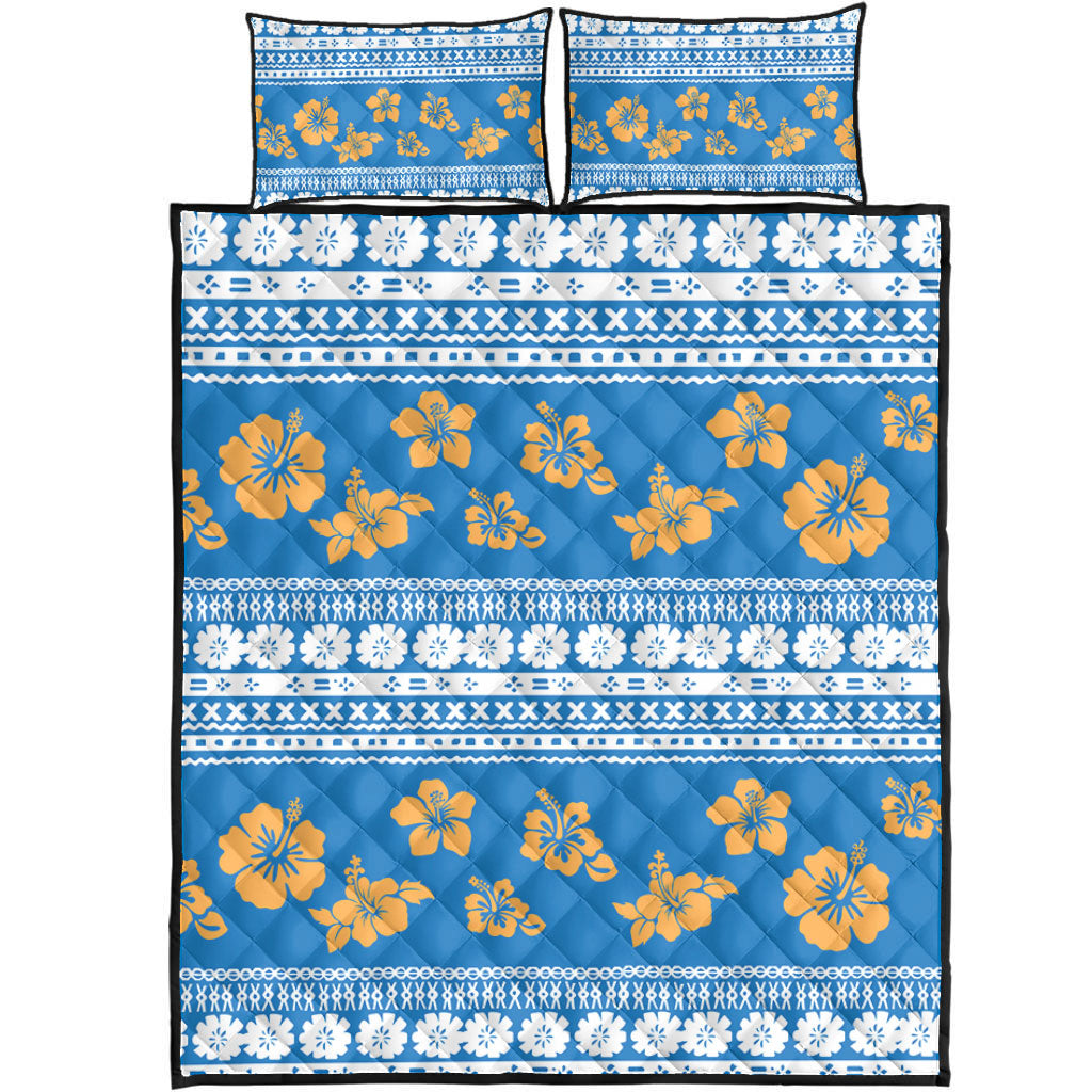 Fiji Quilt Bed Set Tapa Flower Fabric Print