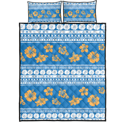 Fiji Quilt Bed Set Tapa Flower Fabric Print