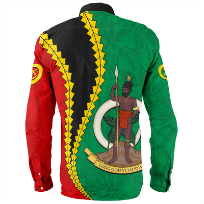 Vanuatu Long Sleeve Shirt Tattoo With Tree Coconut Pattern