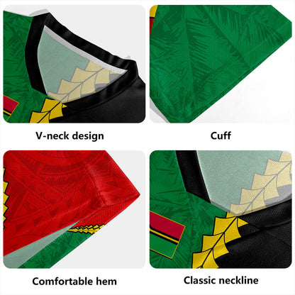 Vanuatu Rugby Jersey Tattoo With Tree Coconut Pattern