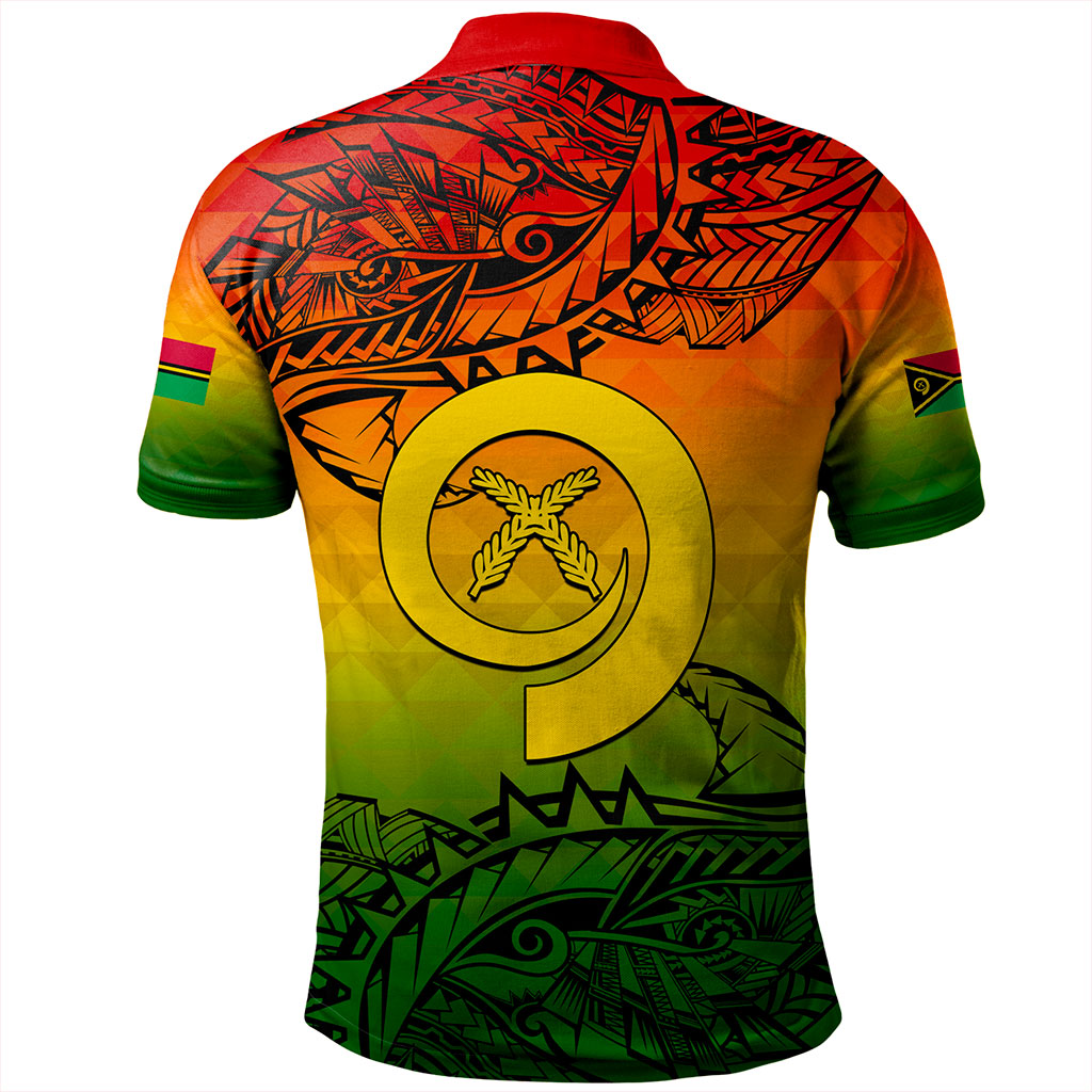 Vanuatu Polo Shirt Polynesia Tribal Pattern With Map