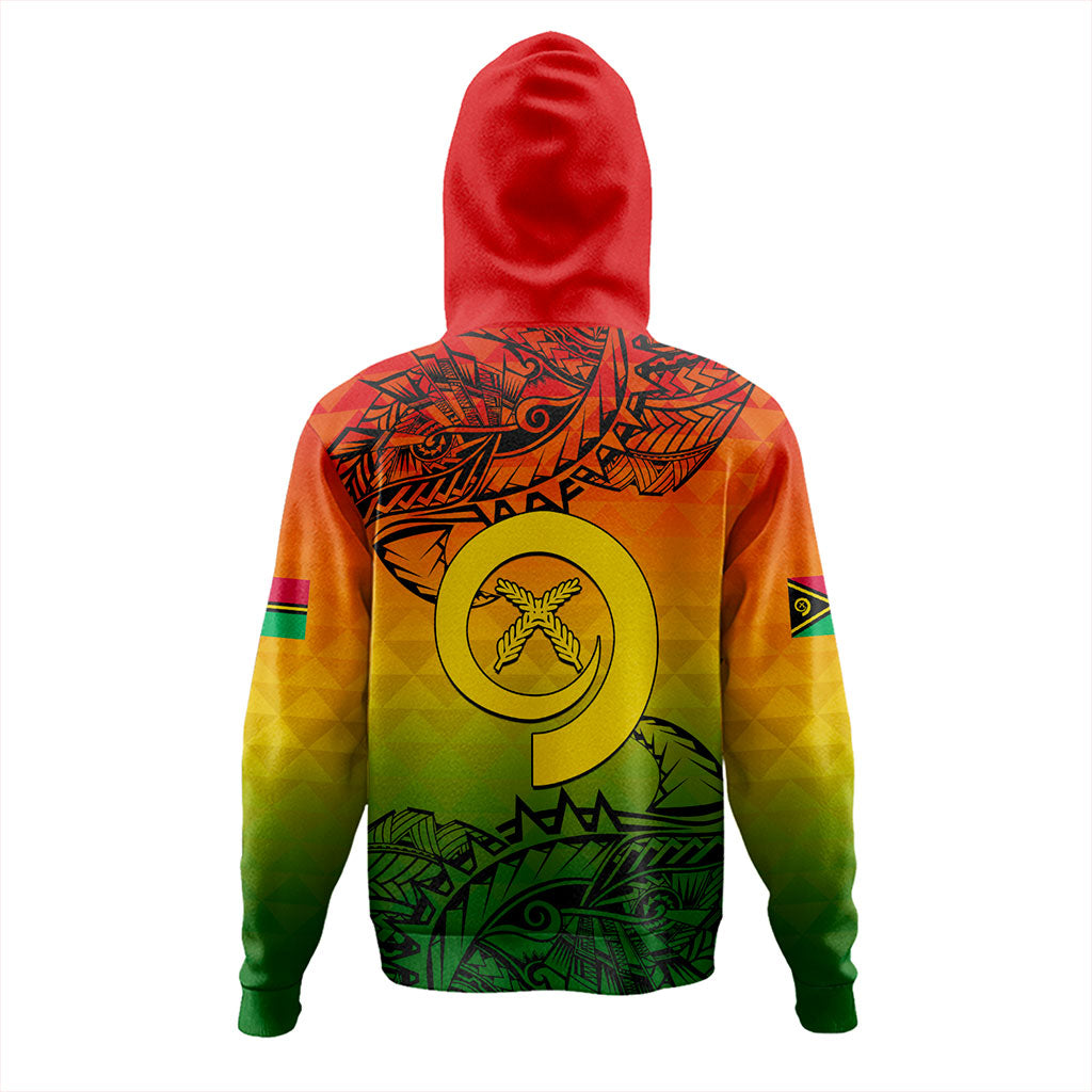 Vanuatu Hoodie Polynesia Tribal Pattern With Map