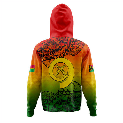 Vanuatu Hoodie Polynesia Tribal Pattern With Map