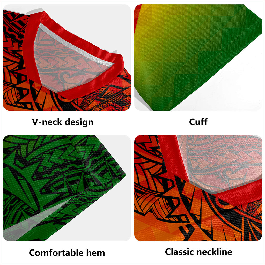 Vanuatu Rugby Jersey Polynesia Tribal Pattern With Map