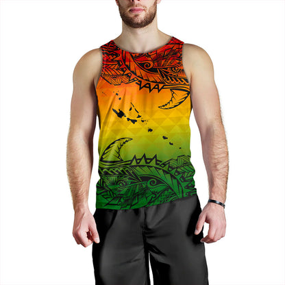 Vanuatu Tank Top Polynesia Tribal Pattern With Map