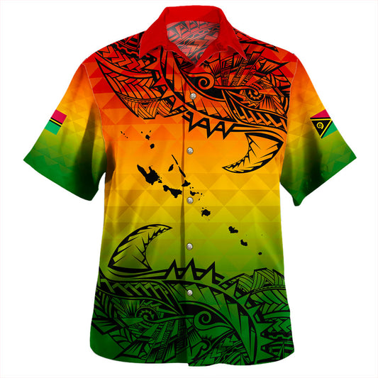 Vanuatu Hawaiian Shirt Polynesia Tribal Pattern With Map