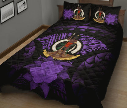 Vanuatu Polynesian Quilt Bed Set Hibiscus Purple