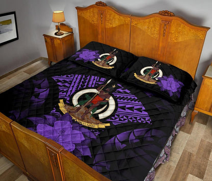 Vanuatu Polynesian Quilt Bed Set Hibiscus Purple